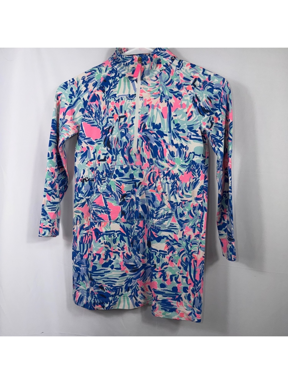 Lilly Pulitzer Girls M 6-7 Tropical Half Zip Dress